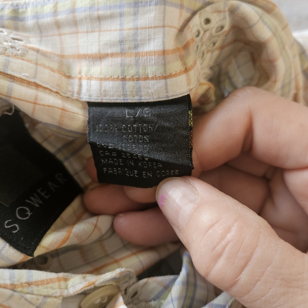 SQWEAR brand short sleeve plaid button-down size large - Picture 5 of 5